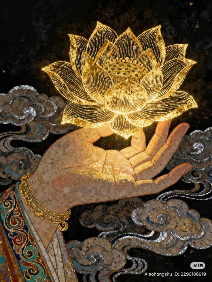 The golden flower blossoming in stillness