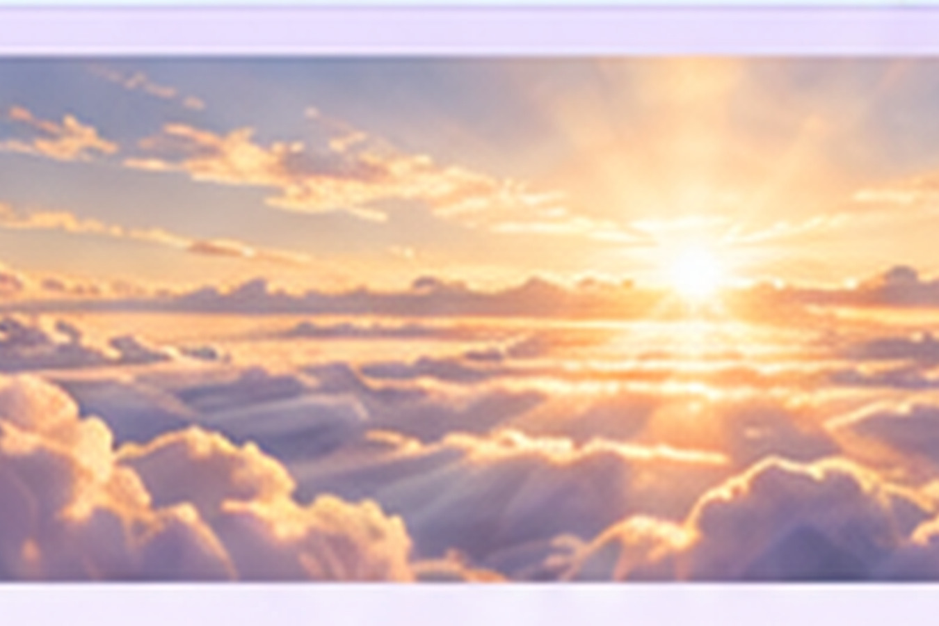 Radiant sunlight breaking through pastel clouds
