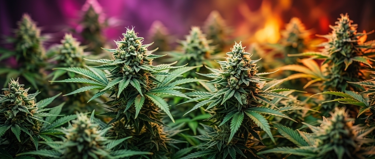 Cannabis plants in flower